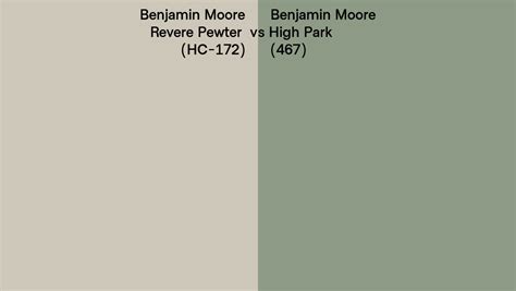 Benjamin Moore Revere Pewter Vs High Park Side By Side Comparison