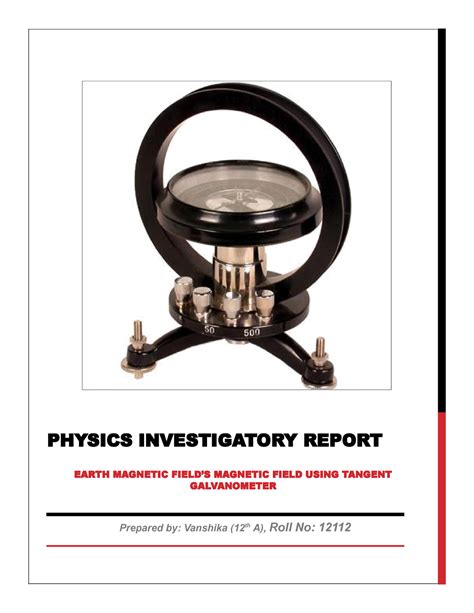 Physics Investigatory Report Earth Magnetism Physics Investigatory