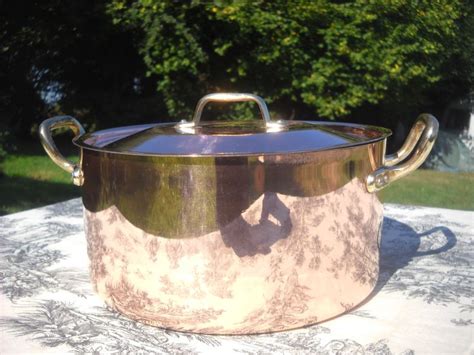 Faitout Round Pot French Copper Pan Copper Pot Casserole Lid Etsy Copper Pots Copper Pans