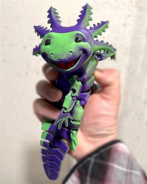 Axolotl Big Smile Edition Articulated 3D Printed Fidget Toy Etsy