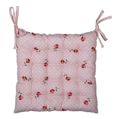 Dtr Chair Cushion Foam X X Cm Pink Cotton Flowers Square Seat Cushion