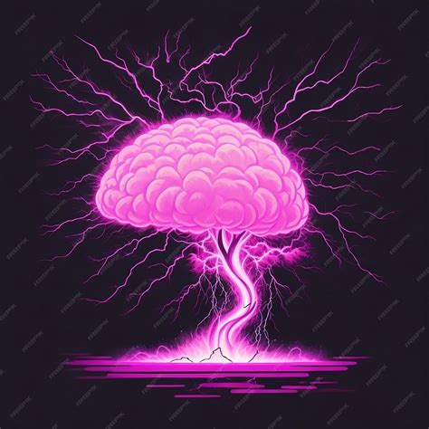 Premium AI Image | a Illustration pink brain with a purple cloud on ...