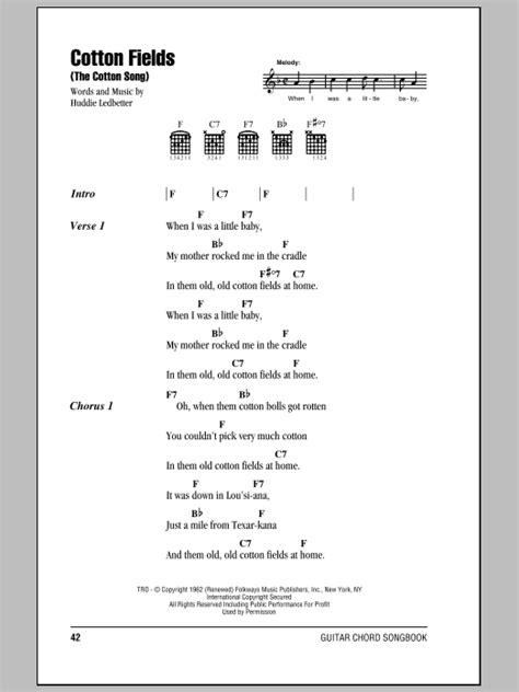 Cotton Fields (The Cotton Song) | Sheet Music Direct