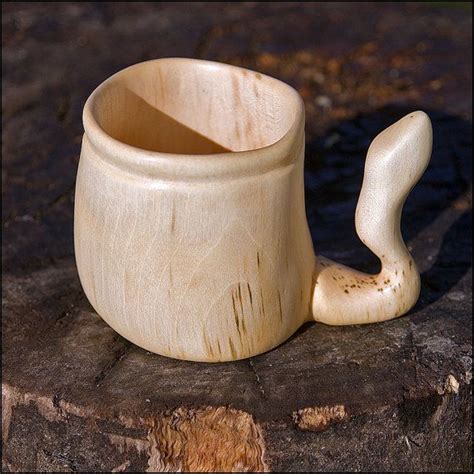 Unique Ooak Wooden Mug Hand Carved Out Of By Sylvestriscraftworks £65