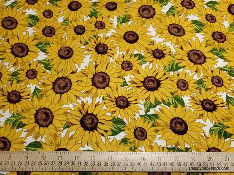 Flannel Fabric Packed Sunflowers By The Yard 100 Cotton Etsy