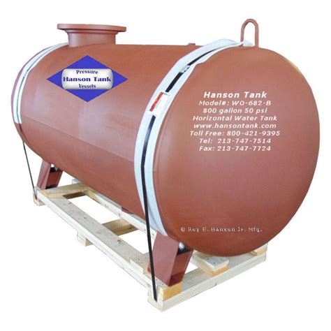 ASME Pressure Vessels ASME Carbon Steel Horizontal Water Tank WO 682