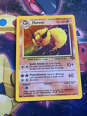 Pok Mon Tcg Flareon Jungle Holo Unlimited Holo Rare Wotc Vintage