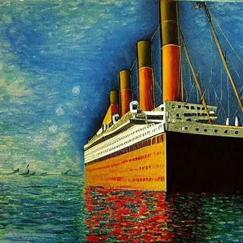 A painting of Titanic in the style of Monèt Stable Diffusion OpenArt