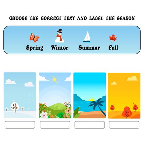 Seasons Chart, Printable Worksheets, Printables, English Lessons ...