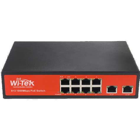 Jual Wi Tek WI PS308G 10 Port 48V Gigabit Ports PoE Switch With 8 Port