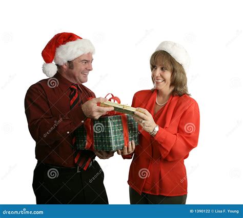 Exchanging Gifts stock photo. Image of partner, partnership - 1390122