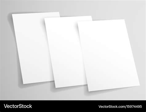 White Blank A4 Paper Templates For Presentation Vector Image