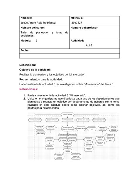 Act 6 Act 6 De La Materia De Diseño De Experimentos Nombre Jesús