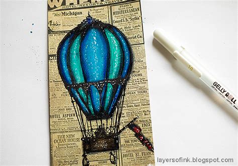 Layers Of Ink Hot Air Balloon Tag
