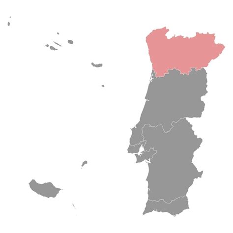 Premium Vector North Region Map Administrative Division Of Portugal