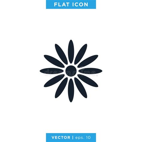 Modelo De Desenho Do Vetor De ícone De Flor Ilustração do Vetor