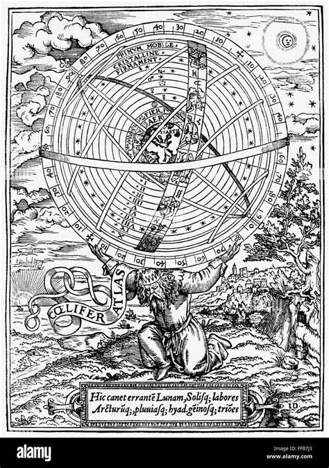 Universo Tolemaico 1559 Natlas Tenendo In Mano Un Universo