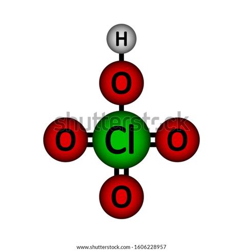 Perchloric Acid Molecule Icon On White Stock Vector Royalty Free