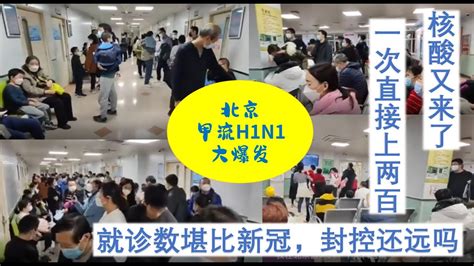 北京甲流h1n1大爆发，医院就诊实况，人爆满，核酸一次直接上200，封控还远吗？国内一些地区已经重启封控，好熟悉的配方啊 Youtube