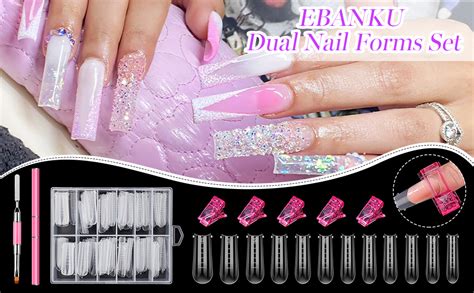 Amazon EBANKU Dual Nail Forms Set With 120 Piece Dual Nail Forms