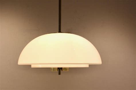 Mushroom Pendant Light In Opal Glass And Brass From Glash Tte Limburg