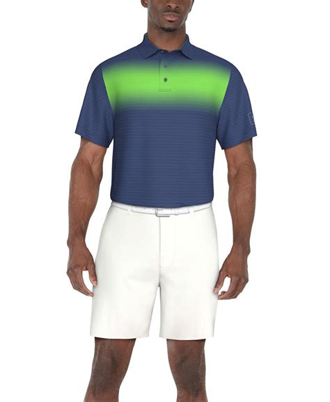 Pga Tour Mens Short Sleeve Textured Performance Polo Shirt Macys