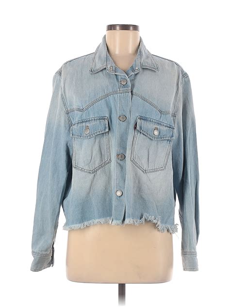 Levis 100 Cotton Blue Denim Jacket Size M 60 Off Thredup