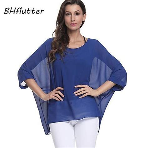 Chemise Bhflutter Blouse Noire Manches Chauve Souris Pour Femme