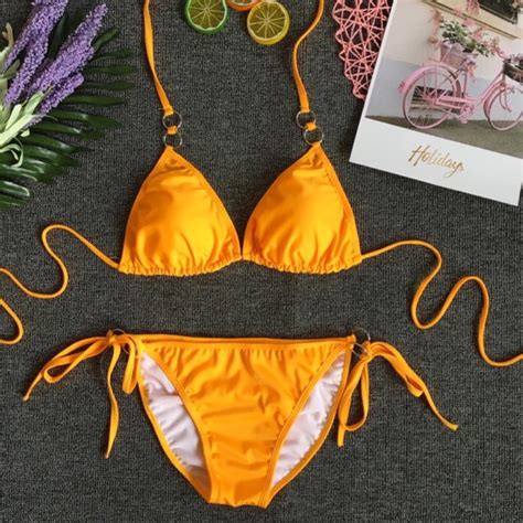Bikini mảnh basic phối khoen cột dây Shopee Việt Nam