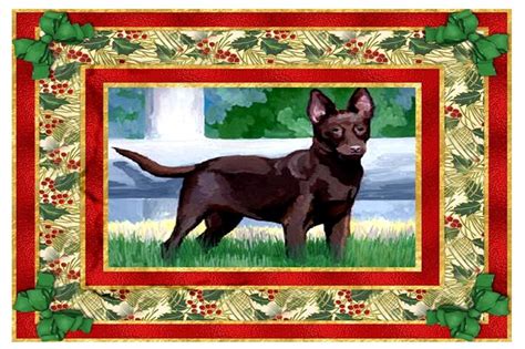 Australian Kelpie Dog Christmas Painting By Olde Time Mercantile Pixels