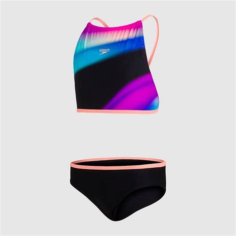 Girls Star 2 Piece Bikini Black Speedo