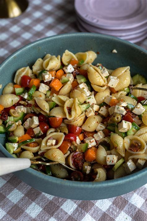 Sun Dried Tomato Feta Pasta Salad Dash Of Mandi