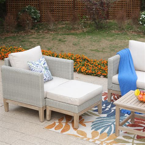 Sophia And William 5 Pieces Outdoor Patio Wicker Rattan Setional