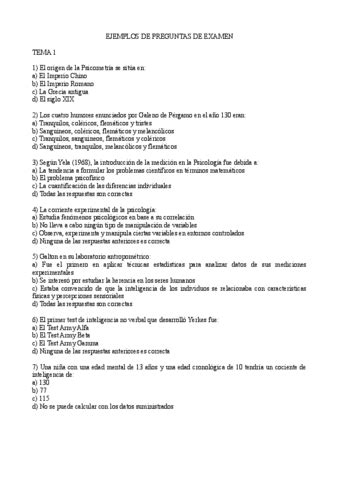 Preguntas De Examen Psicometria Pdf