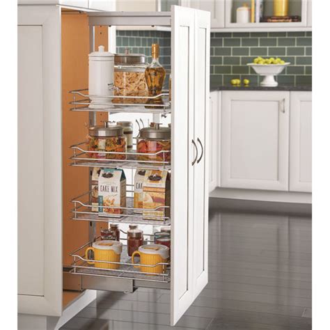 Rev A Shelf Soft Close Chrome Pullout Pantry With Quiet Glide Out By