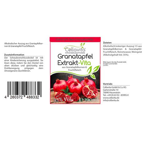 Granatapfel Extrakt Vita Tinktur Von Cellavita 100ml