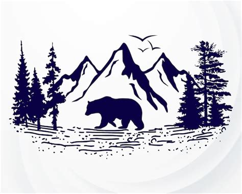 Mountain SVG Landscape SVG Bear Svg Woodland Svg Adventure - Etsy