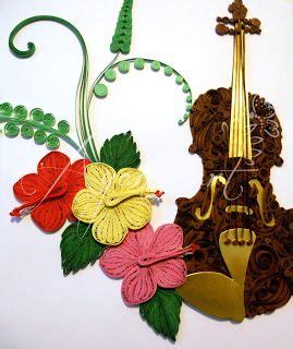 Ayani Art Quilled Violin And Hibiscus Cm Quilling Flowers