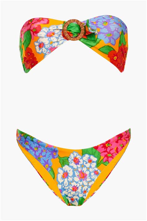 ZIMMERMANN Riders Floral Print Bandeau Bikini THE OUTNET