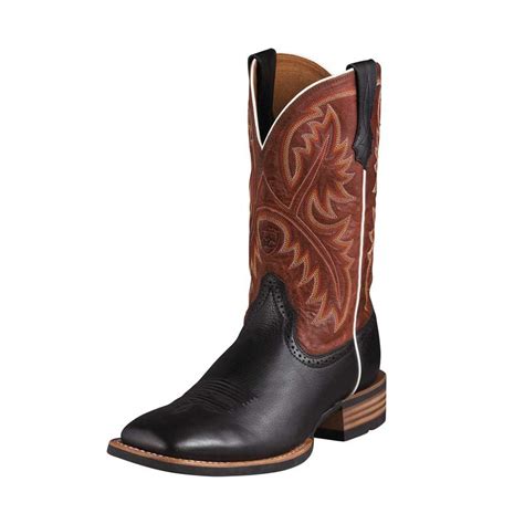 Mens Ariat Quickdraw Black Deertan Cowboy Boots