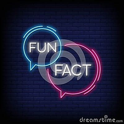 Fun Fact Neon Signs Style Text Vector Cartoondealer