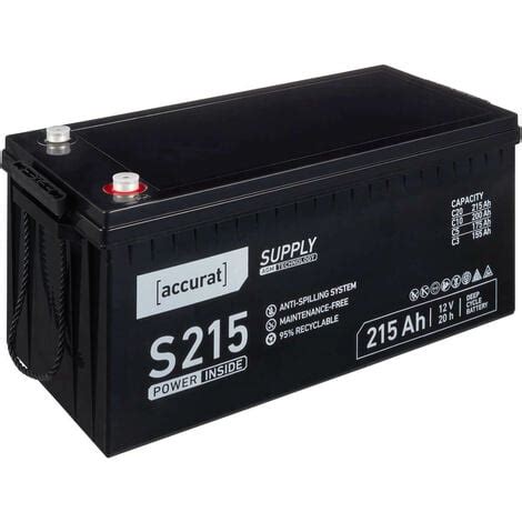 Accurat Supply S215 Batterie Décharge Lente 215 Ah AGM au Plomb