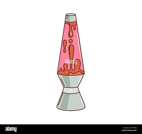 Cartoon Retro Groovy Lava Lamp 70s Hippie And Funky Comic Vector