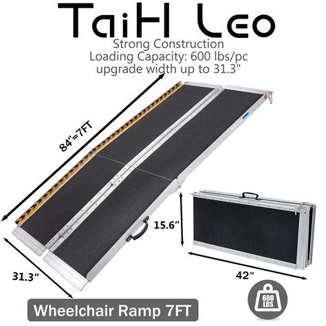 Taih Leo 7ft Wheelchair Ramp 84 L X 313 W Threshold Ramp 800 Lbs