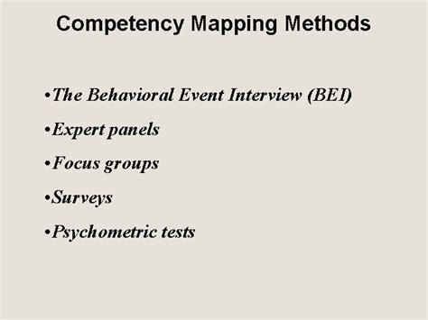 Lecture Competency Mapping Competency Mapping Why Competency