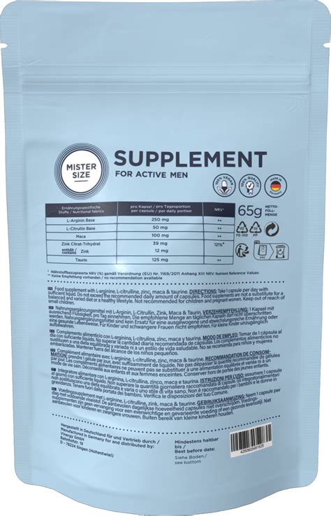 MISTER SIZE Supplement for active men - Maisto papildai