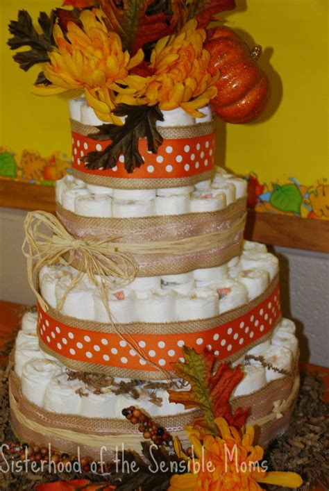 Harvest Diaper Cake Pumpkin Diaper Cake Boy Diaper Cake Fall Themed