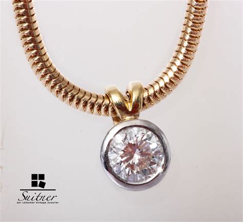 Solitär Anhänger Kette 1 Brillant 0 65 ct 585 Gelbgold Juwelier