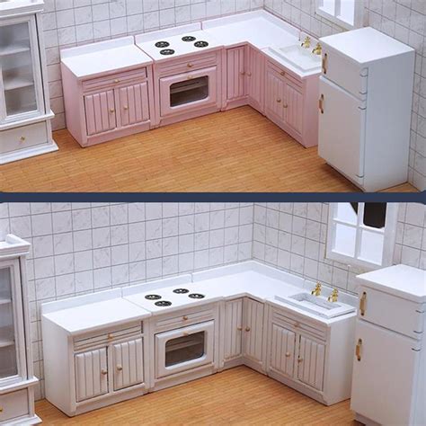 Dollhouse Miniatura Cocina Mueble Armario Casa De Mu Ecas Madera