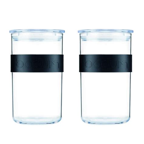 Bodum Presso Set Of 2 Storage Jars Black 1l On Onbuy